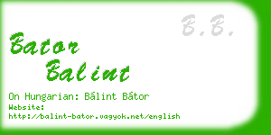 bator balint business card